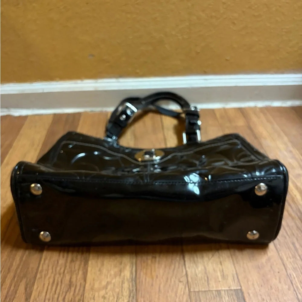 Coach Black Patent Leather Shoulder Bag